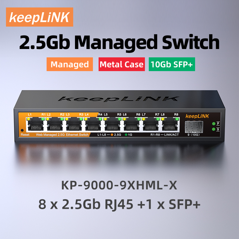Sfp+ 10G Managed Switch 8 Port - KeepLiNK 2.5Gb dikelola Switch dengan 8-port